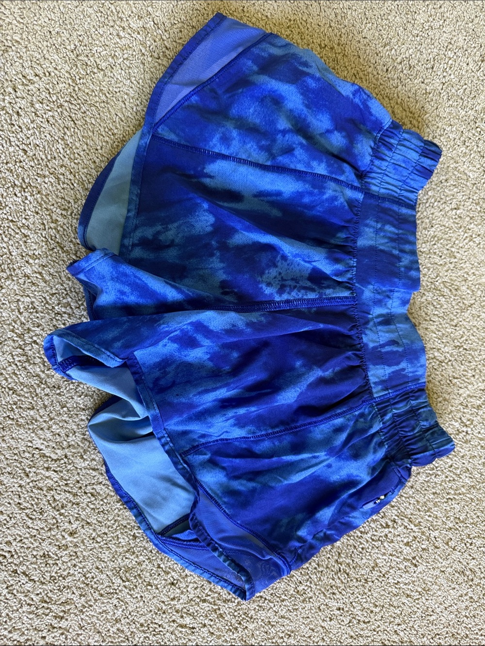 lululemon athletica Blue Marbled Women's Athletic Shorts